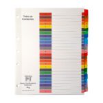 GUIA ALFABETICA PLASTICA A-Z INDEX A4