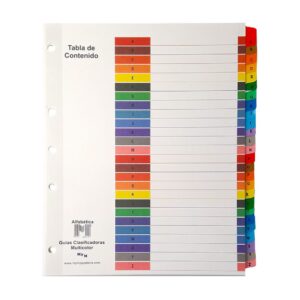 GUIA ALFABETICA PLASTICA A-Z INDEX A4
