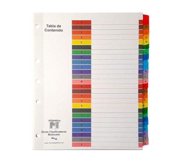 GUIA ALFABETICA PLASTICA A-Z INDEX A4