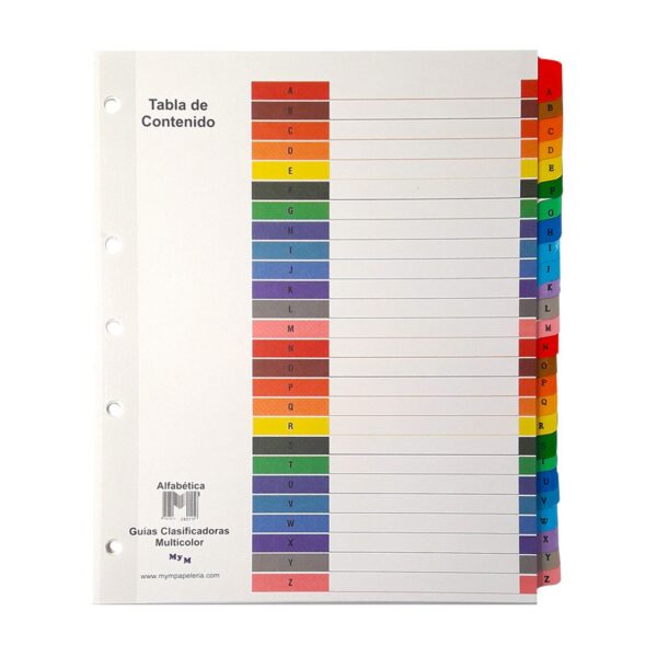 GUIA ALFABETICA PLASTICA A-Z INDEX A4