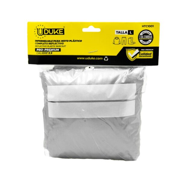 IMPERMEABLE PARA MOTO PLASTICO COMPLETO REFLECTIVO PRO-PREMIUM TALLA L (IPL)
