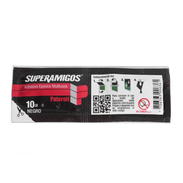 PEGATANQUE SUPERAMIGOS EPOXI NEGRO 10GRMS SACHET (PATERNIT)