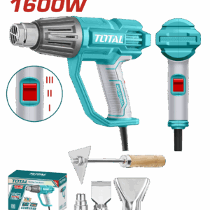 Pistola Calor 1600W Incluye 3 Boquillas y 1 Rascador Industrial Total (UTB16078)