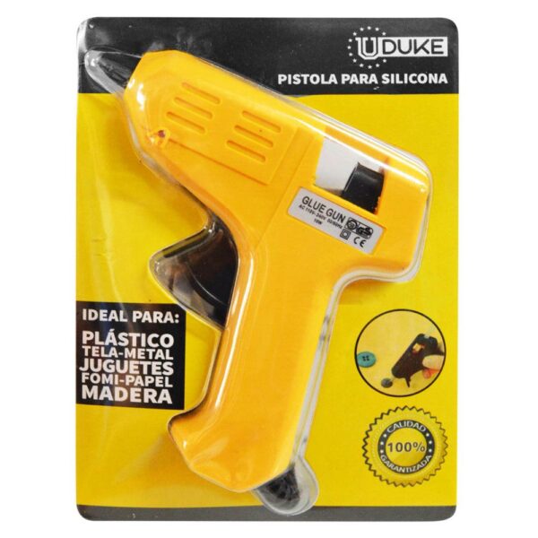 PISTOLA SILICONA UDUKE AMARILLA PEQUENA 20W CON SWICHE (HT80033)