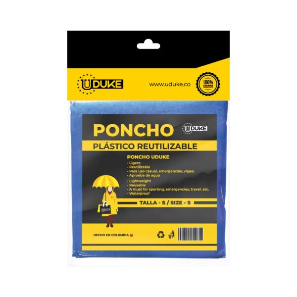 PONCHO IMPERMEABLE PARA LLUVIA PLASTICO NINO 6-8 ANOS