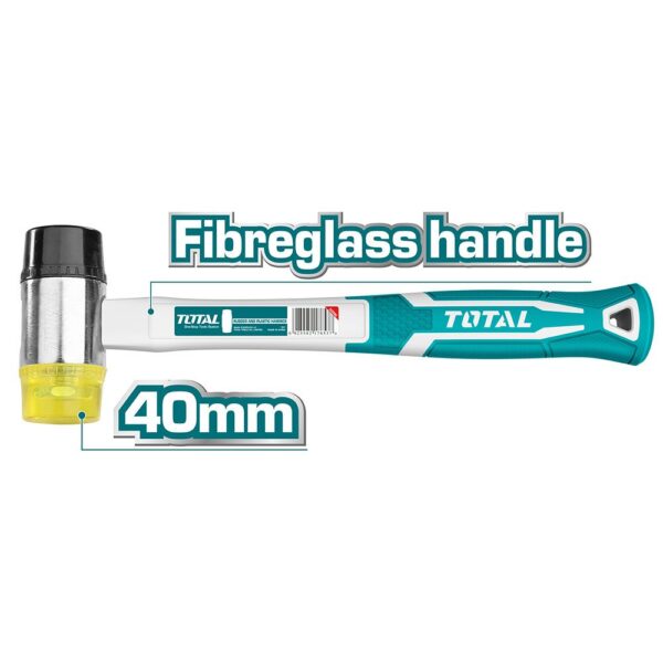 PORRA 40 MM GOMA Y PLASTICO MANGO FIBRA DE VIDRIO TOTAL (THT77406)