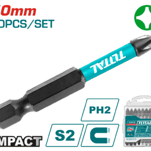 Puntas Taladro Inmantadas de Impacto (+) 50MM x 10 Pzs Industrial Total (TACIM16PH223)