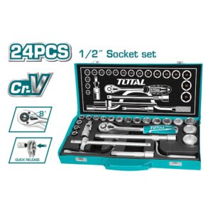 Rachet con Copas 1/2 x 24 Pzs Industrial Total (THT141253)