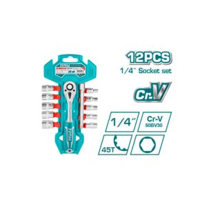 Rache con Copas 1/4 x 12 Pzs Industrial Total (THT14114126)