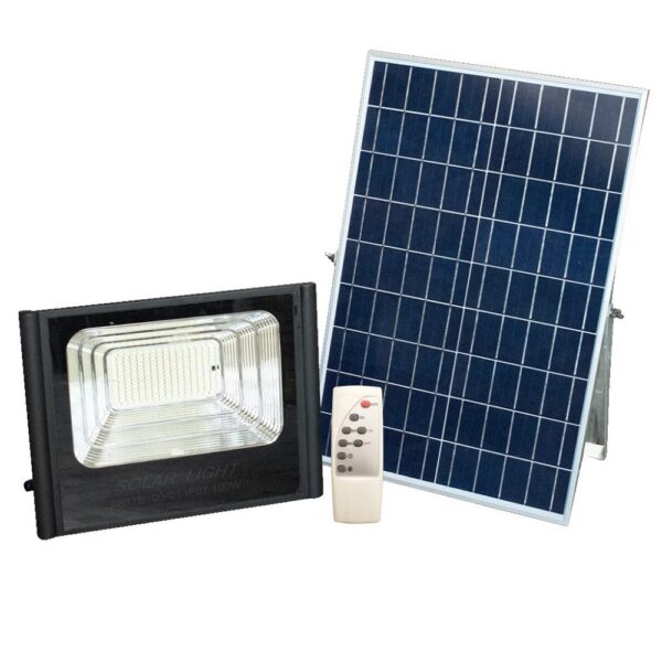 REFLECTOR LED 100W LUZ DIA + PANEL SOLAR (IP65) (6500K)(HT90369)
