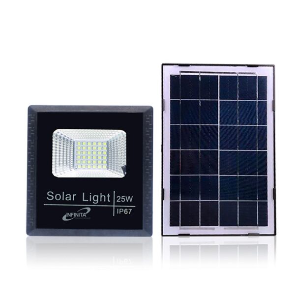REFLECTOR LED 25W LUZ DIA + PANEL SOLAR (IP65) (INFRS1-25W)