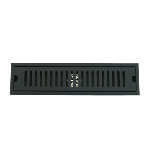 REJILLA SIFON PISO CORRIENTE ACERO INOXIDABLE  
NEGRA
10x40CM UDUKE (HT1589)