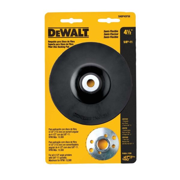 RESPALDO DISCO DE FIBRA 4-1/2" SEMI-FLEXIBLE DEWALT (DABP4SF58)