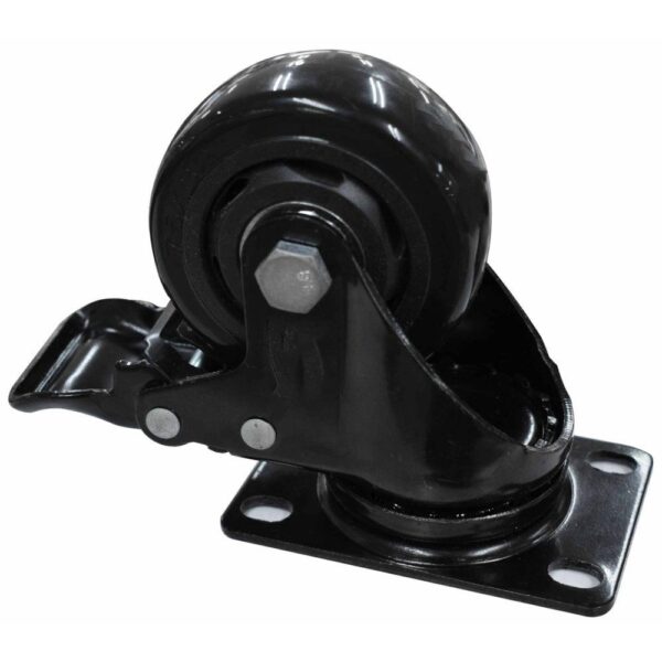 RODACHINES 3 PLANO NEGRO CON FRENO GIRATORIO 75MM 100KG (INDIVIDUAL) (HT80022)