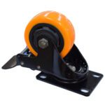 RODACHINES 3" PLANO NARANJA CON FRENO GIRATORIO 75MM 100KG (INDIVIDUAL) (HT40090)