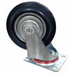 RODACHINES 6 PLANO NEGRO CAUCHO CON RIN 160MM 150KG (INDIVIDUAL) (HT40245)