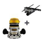 Ruteadora Dewalt Base Fija Collets 1/4-1/2  de 1-3/4 HP-750W(DW616-B) + Guia Paralela DW6913