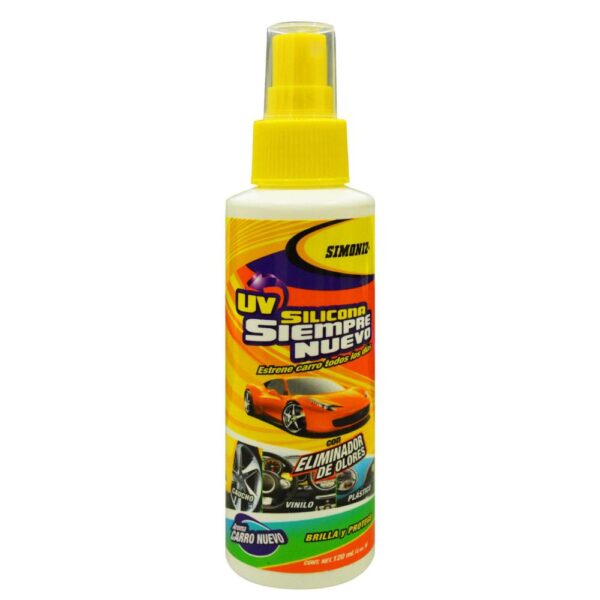 SILICONA SIEMPRE NUEVO U.V. AEROSOL SIMONIZ 120ML (CON ELIMINADOR DE OLORES) (3078)(110410