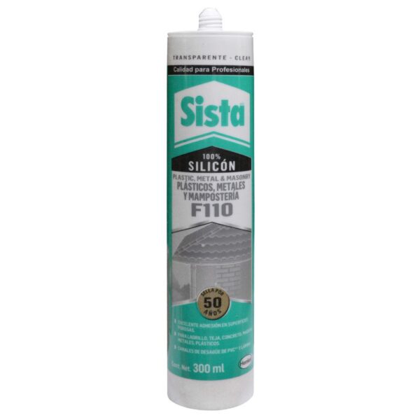 SILICONA TUBO SISTA PLASTICO-METAL-MAMPOSTERIA TRASPARENTE 300 ML(SL620) (2591114)