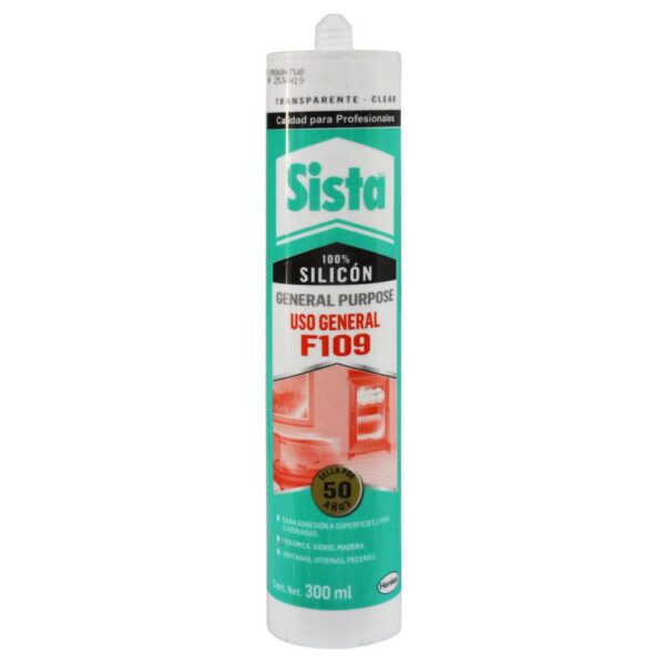 SILICONA TUBO SISTA USO GENERAL TRASPARENTE 300 ML(SL500) (FT109) (P/PECERA)(2677054)