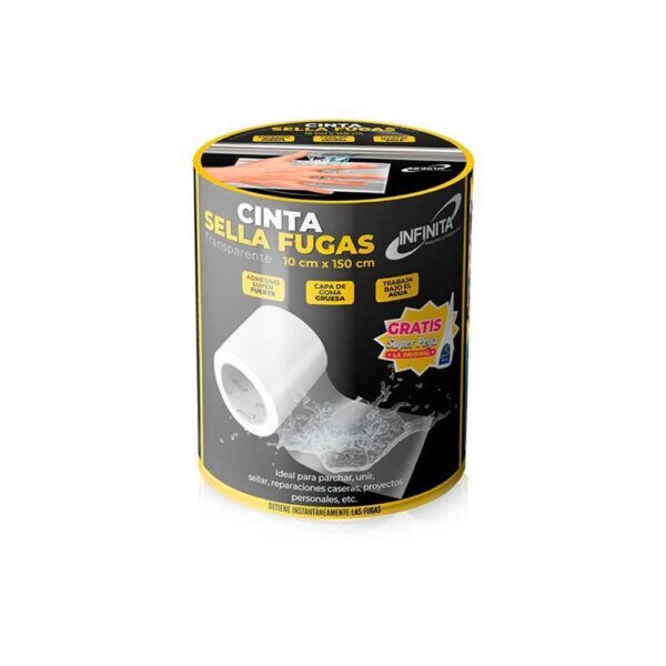 SUPER PEGA Y CINTA SELLA FUGAS INFINITA (1.5M DE 4 PUL (10 GRS) INFSF-1