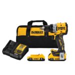 TALADRO ATORNILLADOR RECARGABLE DEWALT 2 BATERIAS 2AH 1/2 20V COMPACTO PREMIUM (DCD800D2-B3)