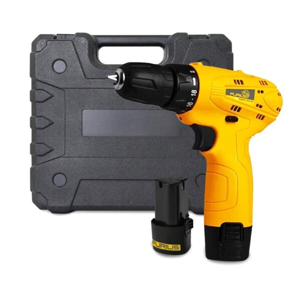 TALADRO INALAMBRICO 3/8 10.8V INCLUYE 2 BATERIAS CON ESTUCHE PLASTICO + 26PZS FURIUS (FCD10KIT)
