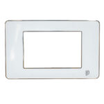 TAPA LUXOR BLANCA Y BORDE CROMADO CUADRADA DUKE ENERGY (V3-02AB)