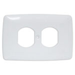 TAPA PLASTICA DE LUJO TOMA DOBLE BLANCA 2X4 INDMA CERTIFICADA (CON TORNILLO)(T1206-0019)