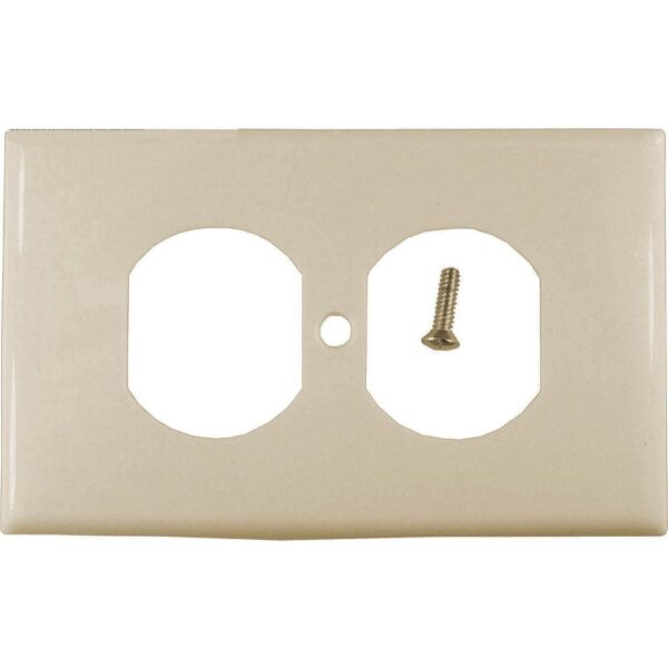 TAPA PLASTICA TOMA DOBLE BEIGE T/L R/G (CUADRADA) (RETIE)