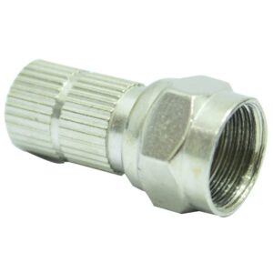 Terminal Coaxial Rosca Fina RG6 con Cauchito Larga 22MM Uduke (HT30295)(HT90160)