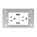 TOMA DOBLE + 2 USB LUXOR BLANCA INTERCAMBIABLE SIN TAPA DUKE ENERGY (V9-032)