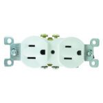 TOMA DOBLE LEVITON AMERICANO BLANCO (15A-125V AC/CA)