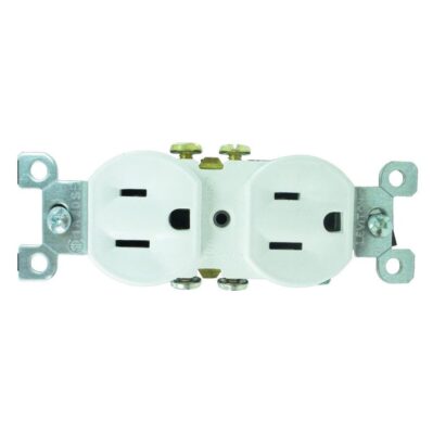 TOMA DOBLE LEVITON AMERICANO BLANCO (15A-125V AC/CA)