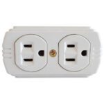 TOMA DOBLE T/L SOBREPONER CON P-TIERRA BLANCO UDUKE (RETIE-FL)(HT20378)