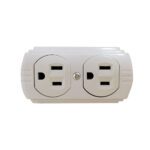 TOMA DOBLE T/L SOBREPONER CON P-TIERRA BLANCO VHARBOR (RETIE-FL)(HT1528)HT20378