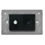 TOMA TELEFONO + TV LUXOR NEGRA INTERCAMBIABLE SIN TAPA DUKE ENERGY (V17-036)