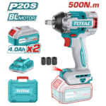 PISTOLA IMPACTO INALAMBRICA 1/2 20V 500 NM INCLUYE 2 BATERIAS 1 CARGADOR SUPER TOTAL (UTIWLI2050)