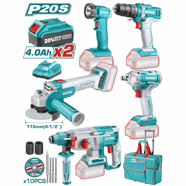 KIT DE HERRAMIENTA X 5 PCS 20V TOTAL (UTCKLI2019)