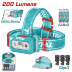 LINTERNA MINERO 200 LUMENES INCLUYE BATERIA SUPER TOTAL (THL013AAA6)