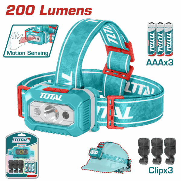 LINTERNA MINERO 200 LUMENES INCLUYE BATERIA SUPER TOTAL (THL013AAA6)