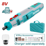 MOTO TOOL INALAMBRICO 8V INCLUYE 67 ACCESORIOS TOTAL (TMGLI0801)