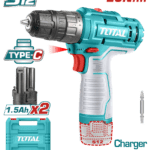 Taladro Inalambrico 3/8 12V Incluye 2 Baterias Ion de Litio  Cargador No Incluido Total (TDLI12202)