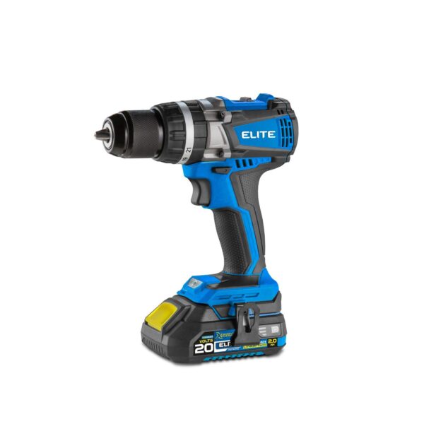 TALADRO ELITE PERCUTOR/ATORNILLADOR VVR DE 1/2 INALAMBRICO ION DE LITIO 20V INLC 2 BATERIAS 2AH (XBTP20)