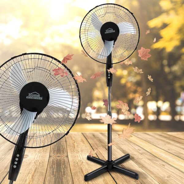 VENTILADOR PEDESTAL 16 NEGRO X 1 HOME ELEMENTS