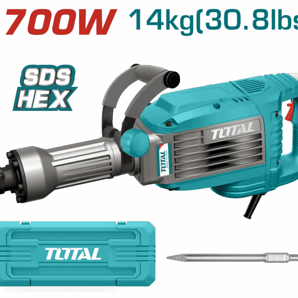 DEMOLEDOR SDS HEX 1700W  50 JULES 14KG SUPER TOTAL (UTH217068)