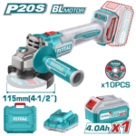 Pulidora Inalambrica 4 1/2 Industrial 20V 900W Incluye 10 Discos para Corte de Metal 1 Bateria y Cargador Industrial, Motor sin Escobillas Total (UTAGLI211541)