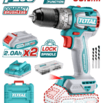 Taladro de Impacto Inalambrico 1/2 20V 60NM Incluye 2 Bateria de 2.0AH, CARGADOR,47 ACCESORIOS,3 Brocas Concreto Total (UTIDLI20602)