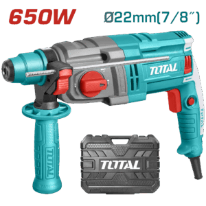 Taladro Rotomartillo Sds Plus 650W 1,7 Joules 110-120V Incluye 2 Brocas y 1 Juego de Escobillas Super Total (UTH306236)