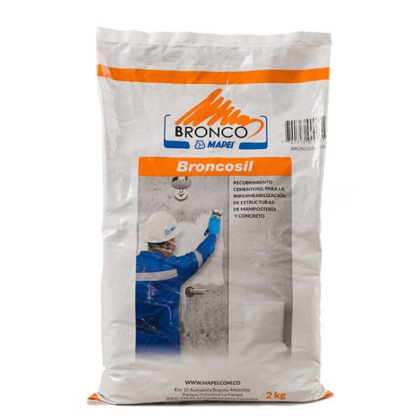 MORTERO IMPERMEABILIZANTE EN POLVO BRONCOSIL BULTO X 2 KG GRIS (5400828)(5400802)